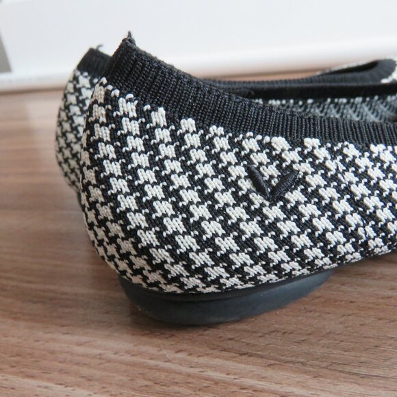 VIVAIA Tamia Round-Toe Ballet Flats in Black White Houndstooth Academia Preppy - Picture 10 of 14